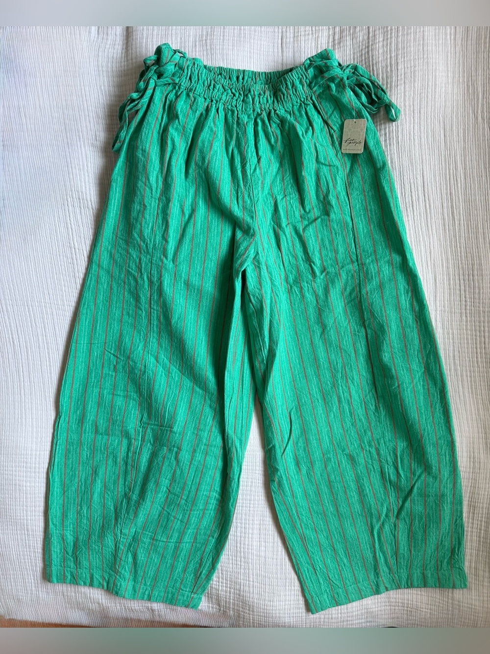 Free People Sun Dazed Cotton-Linen Striped Pants - Picture 4 of 7